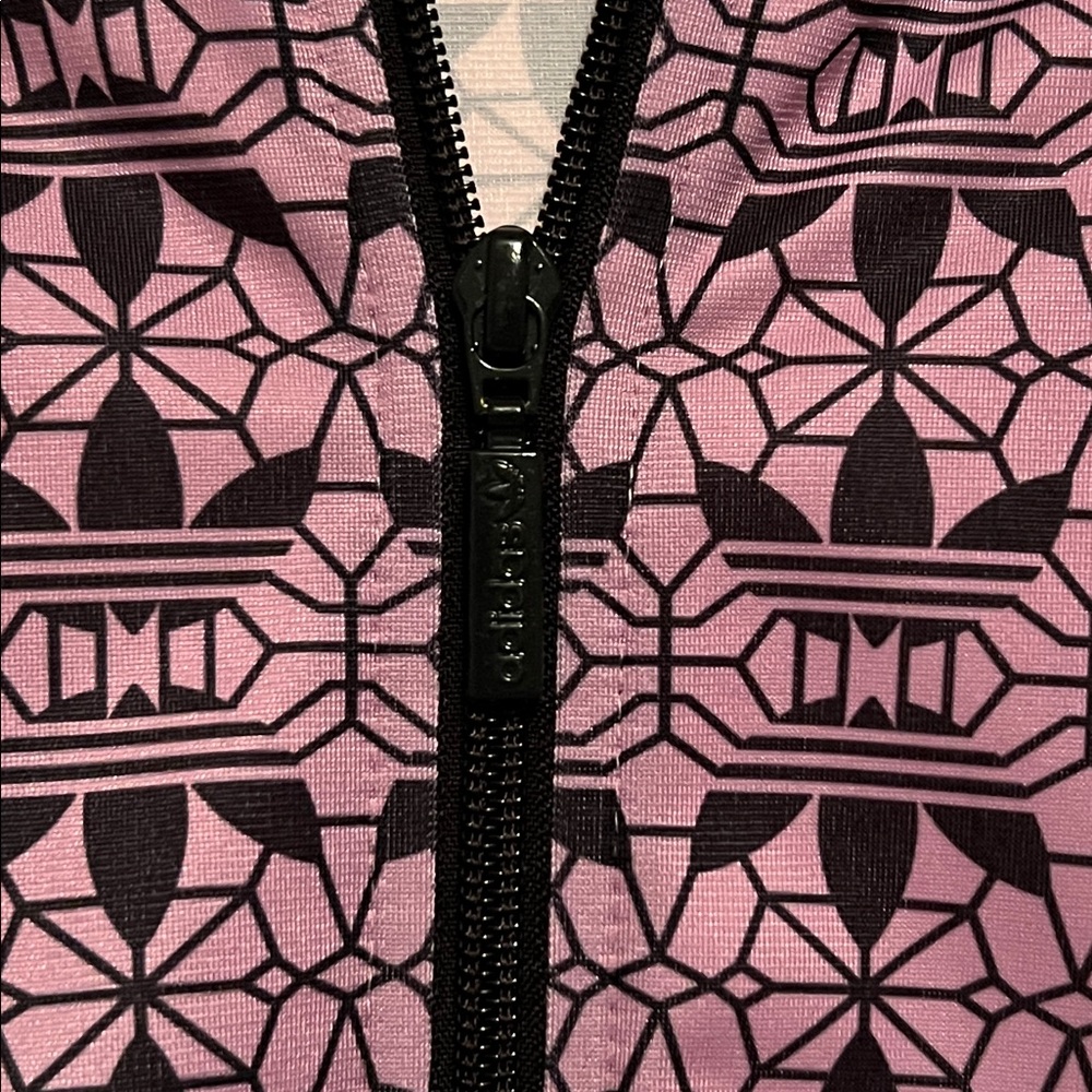 Adidas Originals Women’s Printed Track Jacket Magic Berry and Black Size XS - Picture 5 of 9